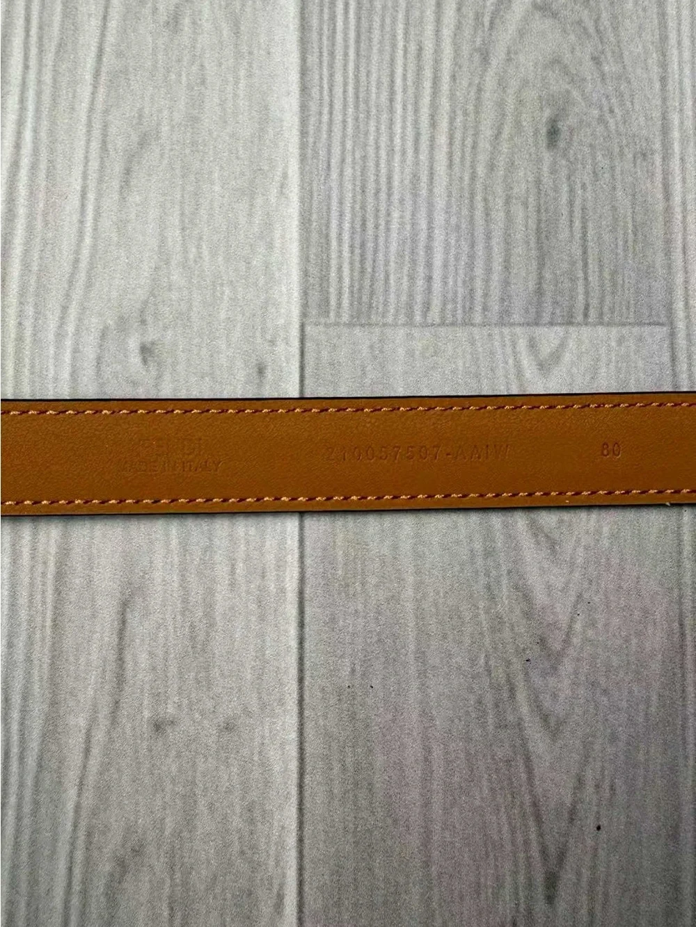 Fendi Brown Leather Crossbody Strap with Gold Hardware